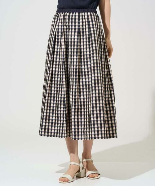 CHRISTIAN AUJARD / クリスチャン・オジャール ロング・マキシ丈スカート | [セットアップ対応]シャンブレーチェックスカート | 詳細1