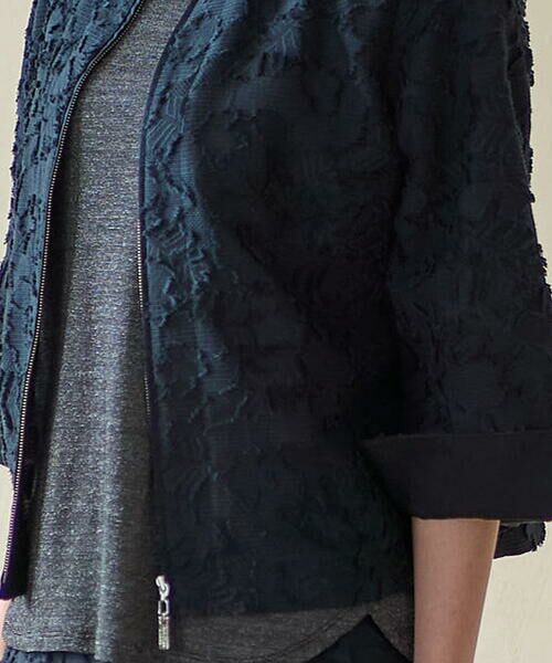 CHRISTIAN AUJARD / クリスチャン・オジャール ノーカラージャケット | [セットアップ対応]フラワーカットジャカードジャケット | 詳細3