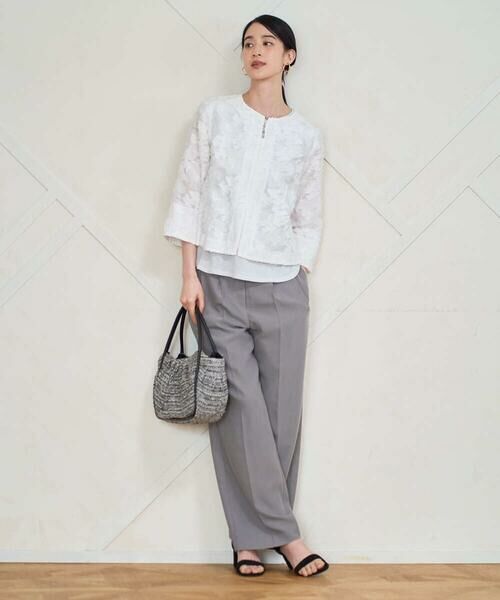 CHRISTIAN AUJARD / クリスチャン・オジャール ノーカラージャケット | [セットアップ対応]フラワーカットジャカードジャケット | 詳細21