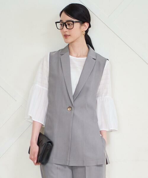 CHRISTIAN AUJARD / クリスチャン・オジャール ベスト | [セットアップ対応/乾性]テーラードジレ（ベージュ系）