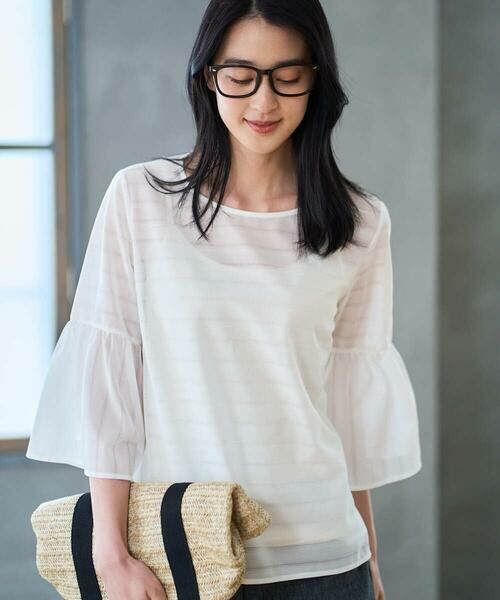 CHRISTIAN AUJARD / クリスチャン・オジャール カットソー | シアーボーダーカットソー（ホワイト）