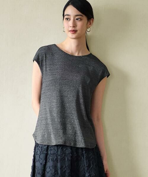 CHRISTIAN AUJARD / クリスチャン・オジャール カットソー | ラメフライスカットソー（ブラック）