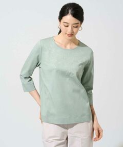 CHRISTIAN AUJARD / クリスチャン・オジャール カットソー | フラワー刺繍カットソー