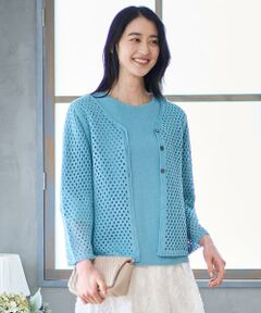 CHRISTIAN AUJARD / クリスチャン・オジャール カーディガン・ボレロ | リネンライクニットカーディガン