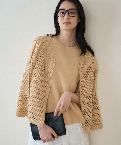 CHRISTIAN AUJARD / クリスチャン・オジャール カーディガン・ボレロ | リネンライクニットカーディガン（マスタード）