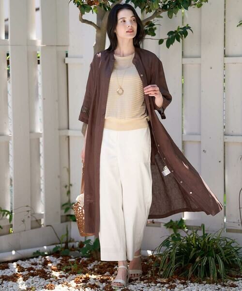 CHRISTIAN AUJARD / クリスチャン・オジャール ロング・マキシ丈ワンピース | リネンクロスワンピース（ブラウン）