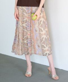 CHRISTIAN AUJARD / クリスチャン・オジャール ロング・マキシ丈スカート | [セットアップ対応]ゴールドオーナメントサラサスカート