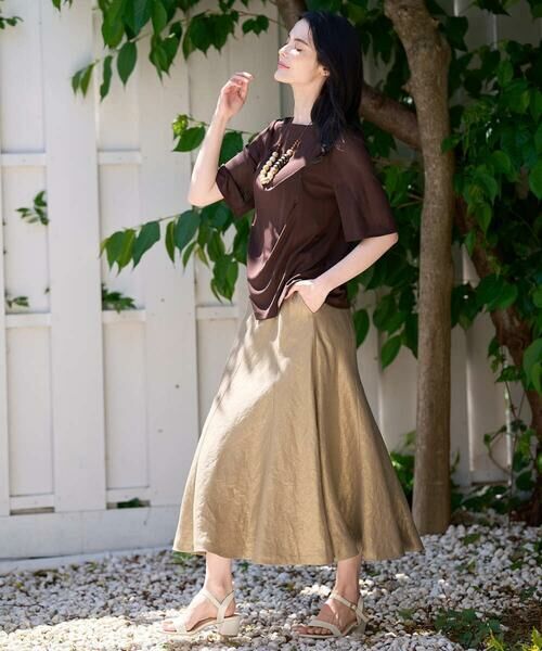 CHRISTIAN AUJARD / クリスチャン・オジャール ロング・マキシ丈スカート | シャイニーリネンフレアスカート | 詳細10