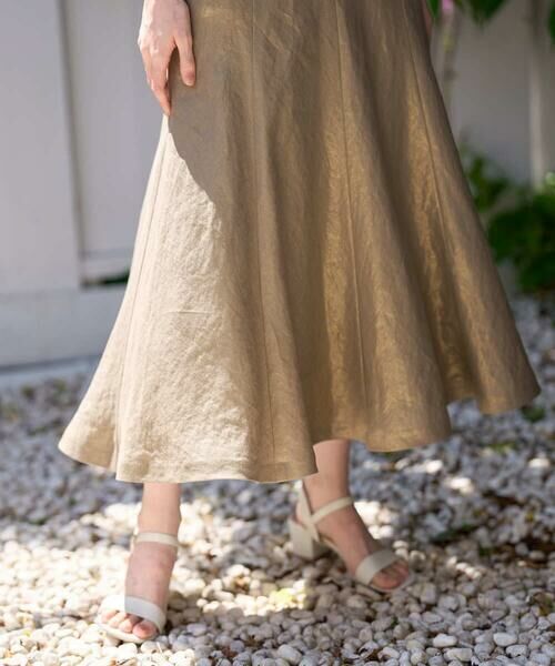 CHRISTIAN AUJARD / クリスチャン・オジャール ロング・マキシ丈スカート | シャイニーリネンフレアスカート | 詳細2