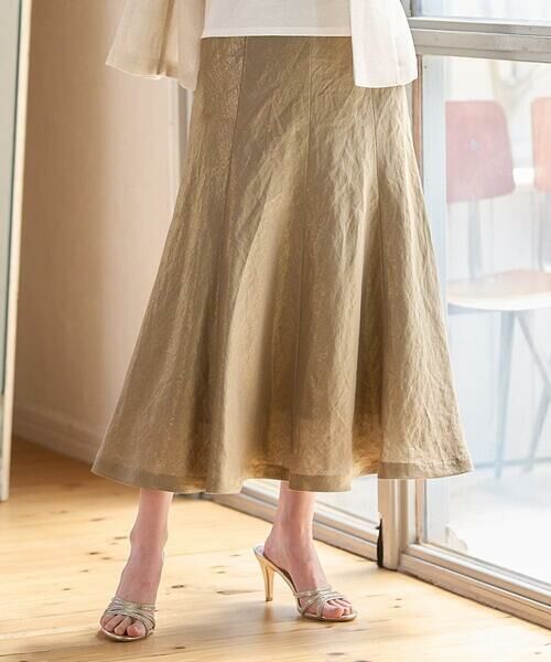 CHRISTIAN AUJARD / クリスチャン・オジャール ロング・マキシ丈スカート | シャイニーリネンフレアスカート | 詳細4