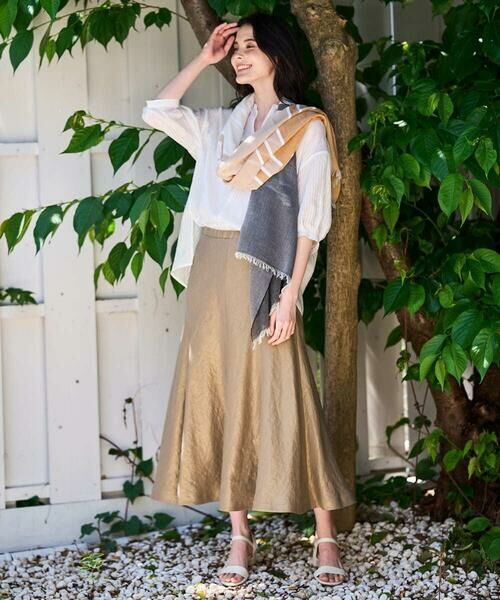 CHRISTIAN AUJARD / クリスチャン・オジャール ロング・マキシ丈スカート | シャイニーリネンフレアスカート | 詳細5