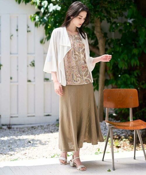 CHRISTIAN AUJARD / クリスチャン・オジャール ロング・マキシ丈スカート | シャイニーリネンフレアスカート | 詳細7