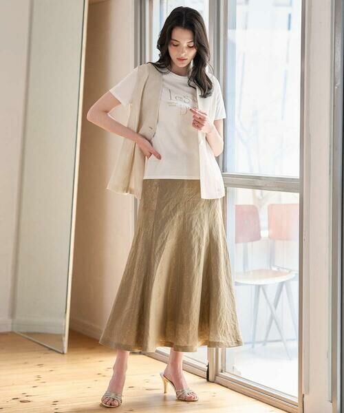 CHRISTIAN AUJARD / クリスチャン・オジャール ロング・マキシ丈スカート | シャイニーリネンフレアスカート | 詳細8