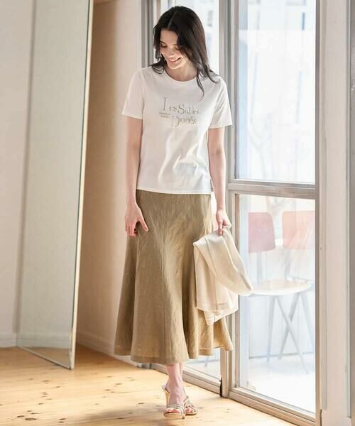 CHRISTIAN AUJARD / クリスチャン・オジャール ロング・マキシ丈スカート | シャイニーリネンフレアスカート | 詳細9