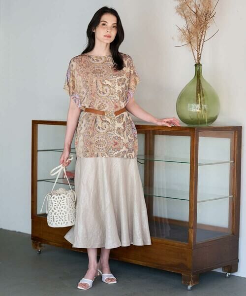 CHRISTIAN AUJARD / クリスチャン・オジャール ロング・マキシ丈スカート | シャイニーリネンフレアスカート | 詳細15