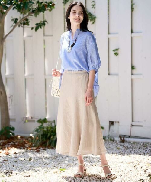 CHRISTIAN AUJARD / クリスチャン・オジャール ロング・マキシ丈スカート | シャイニーリネンフレアスカート | 詳細16