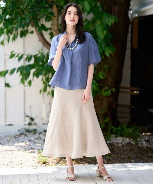 CHRISTIAN AUJARD / クリスチャン・オジャール ロング・マキシ丈スカート | シャイニーリネンフレアスカート | 詳細18