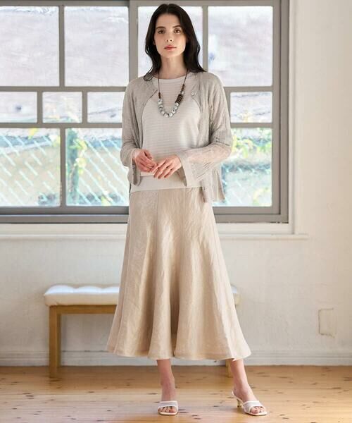 CHRISTIAN AUJARD / クリスチャン・オジャール ロング・マキシ丈スカート | シャイニーリネンフレアスカート | 詳細19