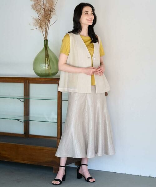 CHRISTIAN AUJARD / クリスチャン・オジャール ロング・マキシ丈スカート | シャイニーリネンフレアスカート | 詳細20