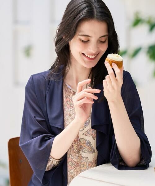 CHRISTIAN AUJARD / クリスチャン・オジャール カーディガン・ボレロ | シアーストライプ羽織り（ネイビー）