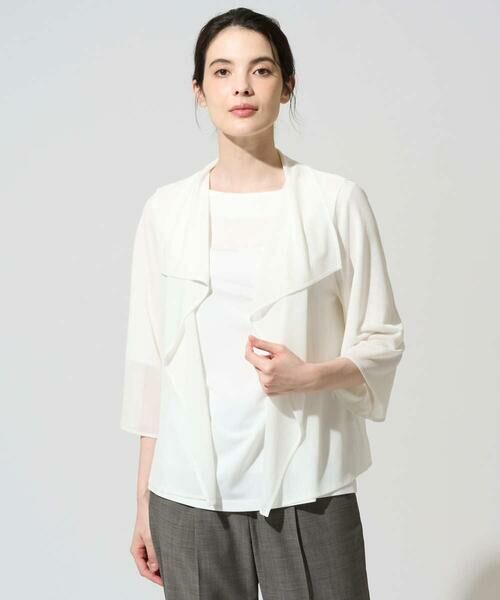 CHRISTIAN AUJARD / クリスチャン・オジャール カーディガン・ボレロ | シアーストライプ羽織り | 詳細26