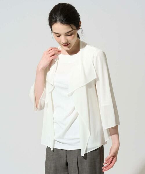 CHRISTIAN AUJARD / クリスチャン・オジャール カーディガン・ボレロ | シアーストライプ羽織り | 詳細27