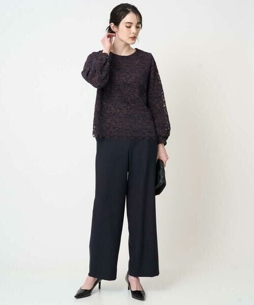 CHRISTIAN AUJARD Lサイズ / クリスチャン・オジャール　エルサイズ シャツ・ブラウス | 【大きいサイズ】フラワーモールレースブラウス | 詳細10