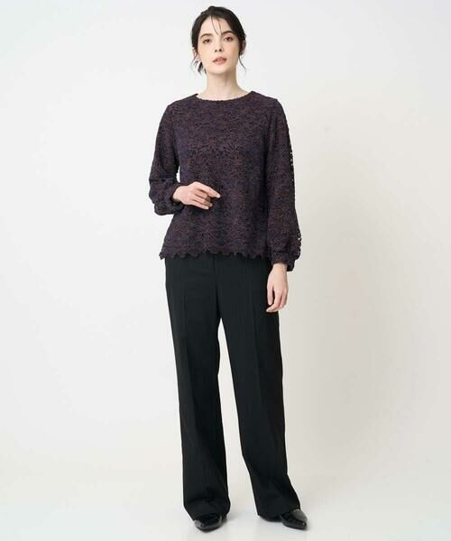 CHRISTIAN AUJARD Lサイズ / クリスチャン・オジャール　エルサイズ シャツ・ブラウス | 【大きいサイズ】フラワーモールレースブラウス | 詳細4