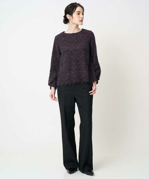 CHRISTIAN AUJARD Lサイズ / クリスチャン・オジャール　エルサイズ シャツ・ブラウス | 【大きいサイズ】フラワーモールレースブラウス | 詳細6