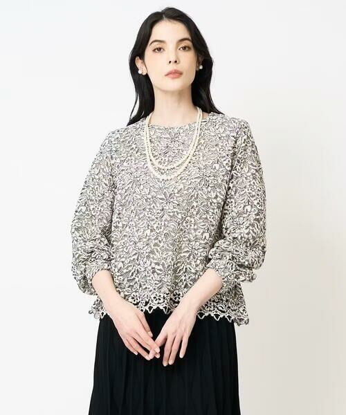 CHRISTIAN AUJARD Lサイズ / クリスチャン・オジャール　エルサイズ シャツ・ブラウス | 【大きいサイズ】フラワーモールレースブラウス | 詳細14