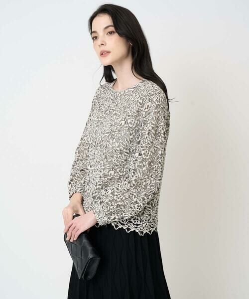 CHRISTIAN AUJARD Lサイズ / クリスチャン・オジャール　エルサイズ シャツ・ブラウス | 【大きいサイズ】フラワーモールレースブラウス | 詳細15