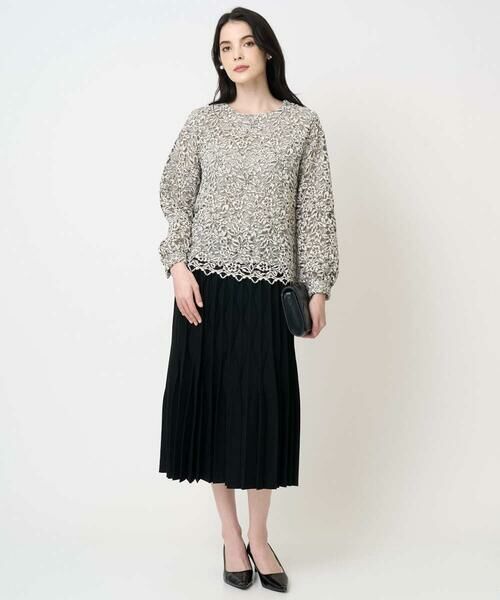 CHRISTIAN AUJARD Lサイズ / クリスチャン・オジャール　エルサイズ シャツ・ブラウス | 【大きいサイズ】フラワーモールレースブラウス | 詳細19