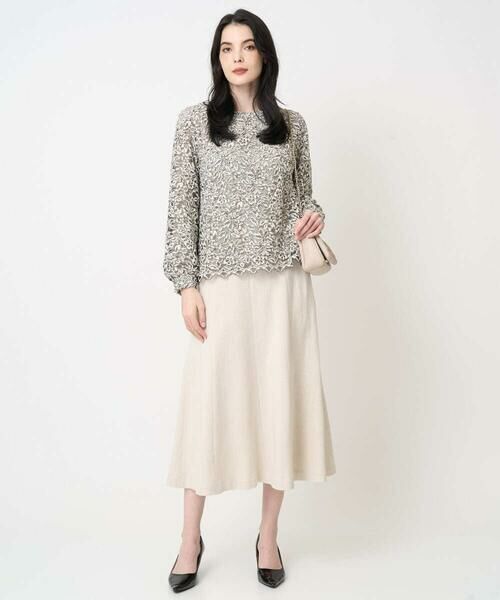 CHRISTIAN AUJARD Lサイズ / クリスチャン・オジャール　エルサイズ シャツ・ブラウス | 【大きいサイズ】フラワーモールレースブラウス | 詳細25