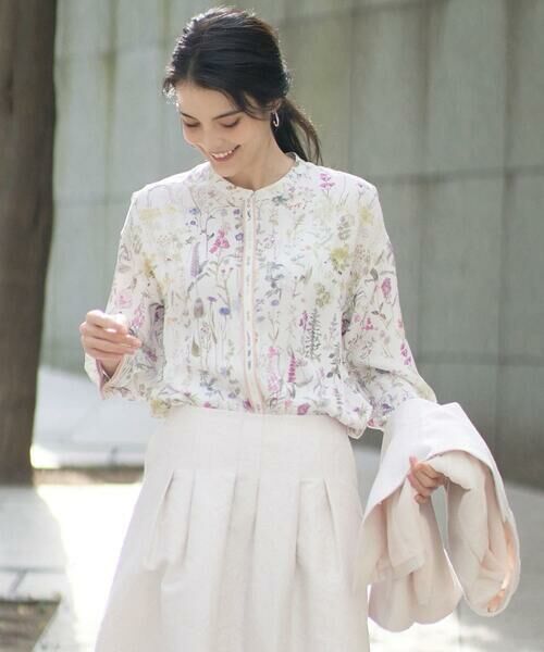 CHRISTIAN AUJARD Lサイズ / クリスチャン・オジャール　エルサイズ シャツ・ブラウス | 【大きいサイズ】ボタニカルフラワーブラウス | 詳細12