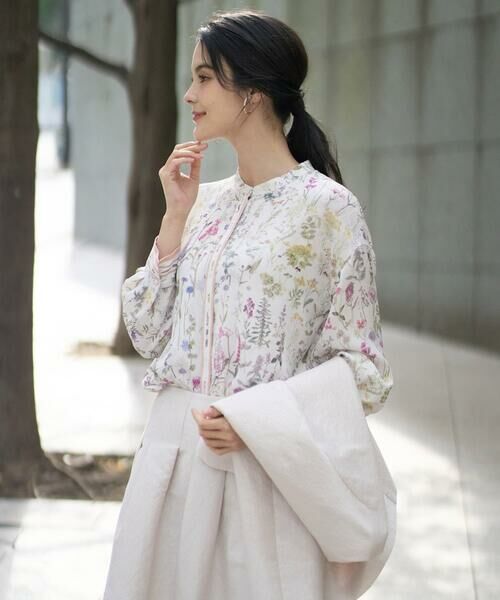 CHRISTIAN AUJARD Lサイズ / クリスチャン・オジャール　エルサイズ シャツ・ブラウス | 【大きいサイズ】ボタニカルフラワーブラウス | 詳細13