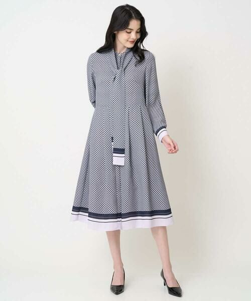 CHRISTIAN AUJARD Lサイズ / クリスチャン・オジャール　エルサイズ ロング・マキシ丈ワンピース | 【大きいサイズ】棒タイ付プリントワンピース | 詳細4