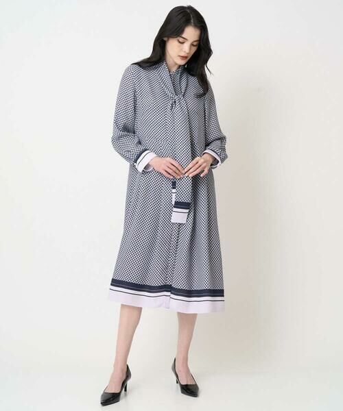 CHRISTIAN AUJARD Lサイズ / クリスチャン・オジャール　エルサイズ ロング・マキシ丈ワンピース | 【大きいサイズ】棒タイ付プリントワンピース | 詳細6