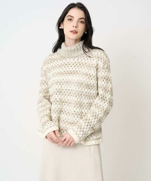 CHRISTIAN AUJARD Lサイズ / クリスチャン・オジャール　エルサイズ ニット・セーター | 【大きいサイズ】バスケットジャガードプルオーバーニット | 詳細2