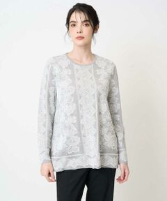 CHRISTIAN AUJARD Lサイズ / クリスチャン・オジャール　エルサイズ ニット・セーター | 【大きいサイズ】レーシージャガードニットプルオーバー