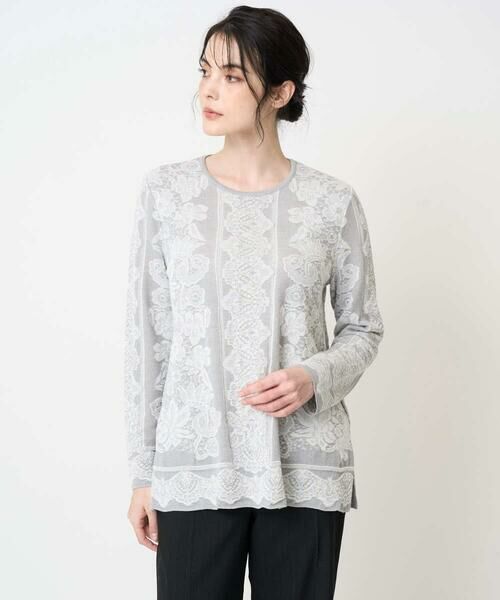 CHRISTIAN AUJARD Lサイズ / クリスチャン・オジャール　エルサイズ ニット・セーター | 【大きいサイズ】レーシージャガードニットプルオーバー | 詳細15