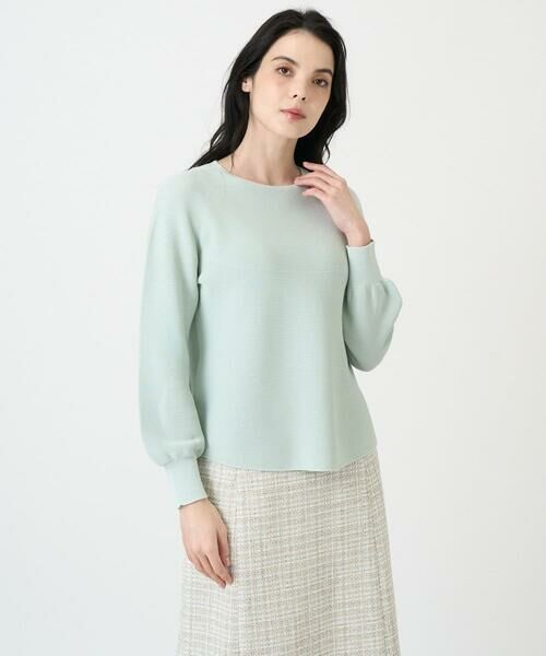 CHRISTIAN AUJARD Lサイズ / クリスチャン・オジャール　エルサイズ ニット・セーター | 【大きいサイズ/アンサンブル対応】ホールガーメントニットプルオーバー（グリーン）