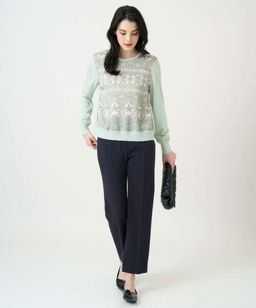 CHRISTIAN AUJARD Lサイズ / クリスチャン・オジャール　エルサイズ ニット・セーター | 【大きいサイズ/アンサンブル対応】レーシーオーナメントプリントトップス | 詳細19