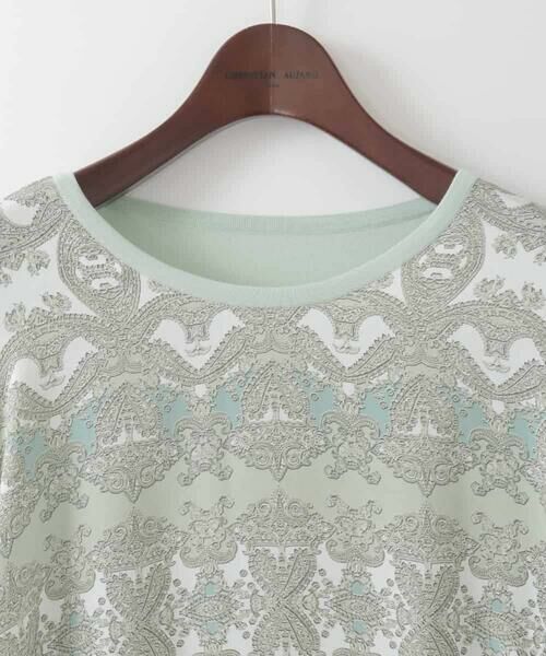 CHRISTIAN AUJARD Lサイズ / クリスチャン・オジャール　エルサイズ ニット・セーター | 【大きいサイズ/アンサンブル対応】レーシーオーナメントプリントトップス | 詳細4