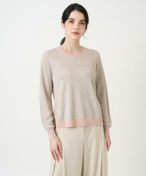 CHRISTIAN AUJARD Lサイズ / クリスチャン・オジャール　エルサイズ ニット・セーター | 【大きいサイズ】ジオメトリックジャカードニット | 詳細1