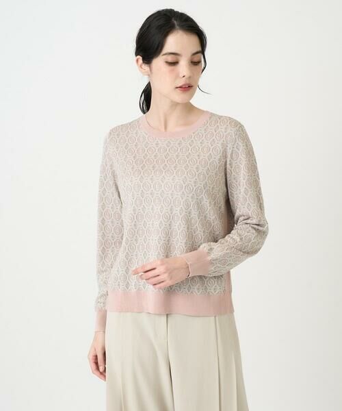 CHRISTIAN AUJARD Lサイズ / クリスチャン・オジャール　エルサイズ ニット・セーター | 【大きいサイズ】ジオメトリックジャカードニット | 詳細2