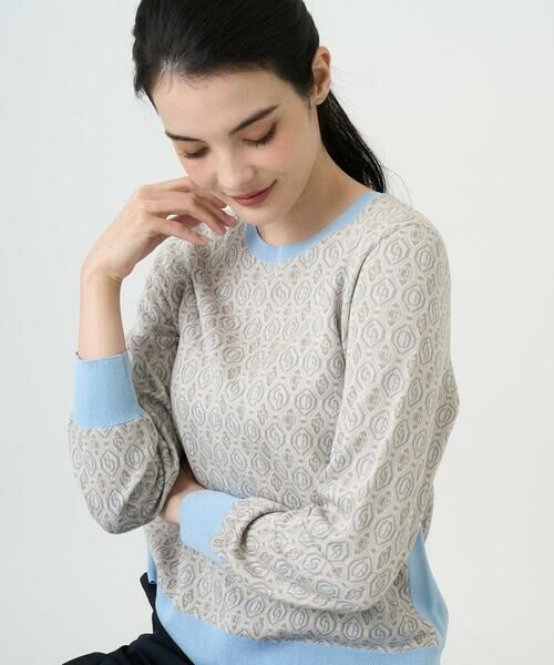 CHRISTIAN AUJARD Lサイズ / クリスチャン・オジャール　エルサイズ ニット・セーター | 【大きいサイズ】ジオメトリックジャカードニット | 詳細12