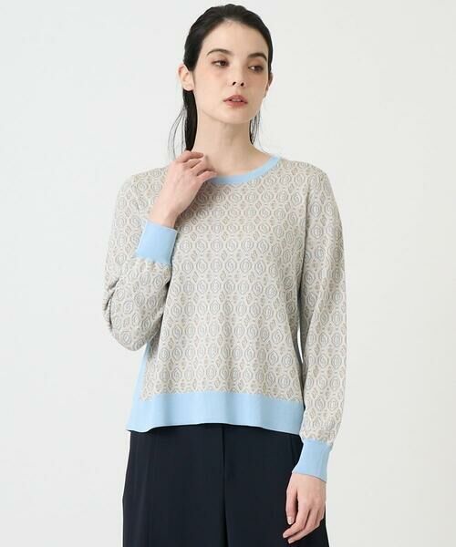 CHRISTIAN AUJARD Lサイズ / クリスチャン・オジャール　エルサイズ ニット・セーター | 【大きいサイズ】ジオメトリックジャカードニット | 詳細13