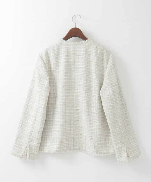 CHRISTIAN AUJARD Lサイズ / クリスチャン・オジャール　エルサイズ ノーカラージャケット | 【大きいサイズ】シャイニーツィードジャケット | 詳細11