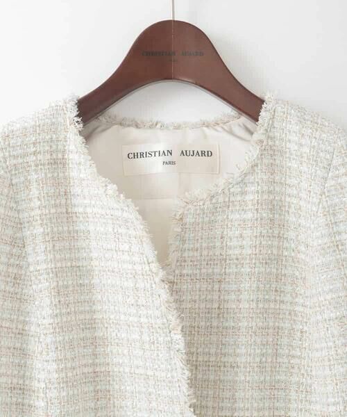 CHRISTIAN AUJARD Lサイズ / クリスチャン・オジャール　エルサイズ ノーカラージャケット | 【大きいサイズ】シャイニーツィードジャケット | 詳細12