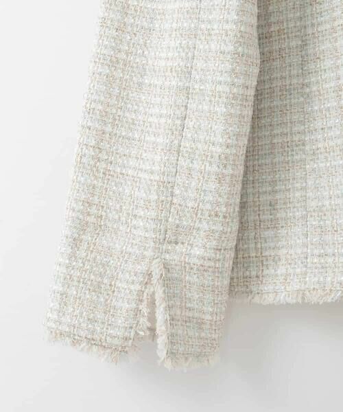 CHRISTIAN AUJARD Lサイズ / クリスチャン・オジャール　エルサイズ ノーカラージャケット | 【大きいサイズ】シャイニーツィードジャケット | 詳細14